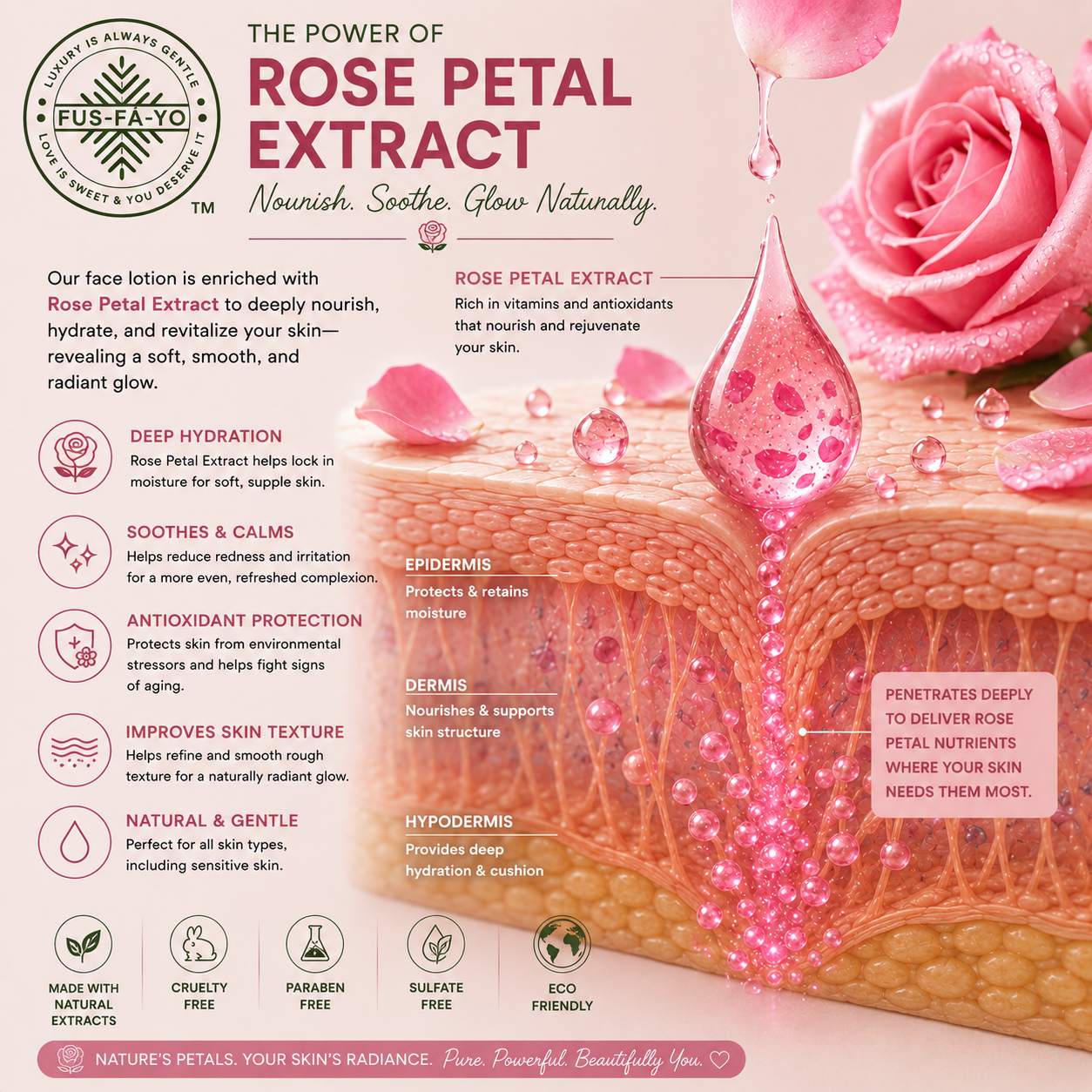 Face Moisturizer - Rose petals