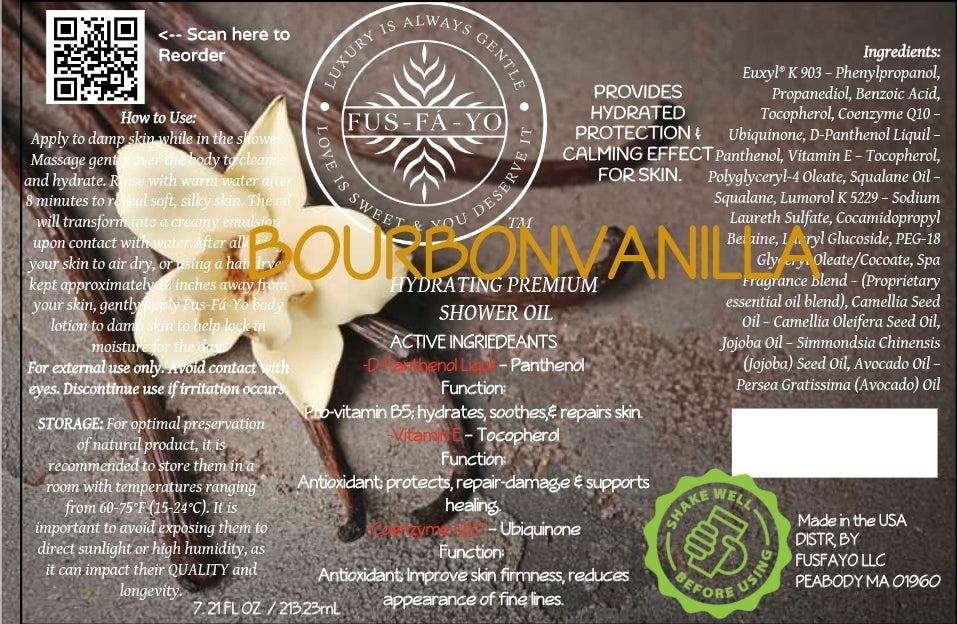 Shower oil - Bourbon-vanilla 7.21 oz