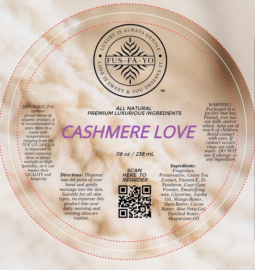 Luxurious hydrating Body lotion - Cashmere-Love 8.oz