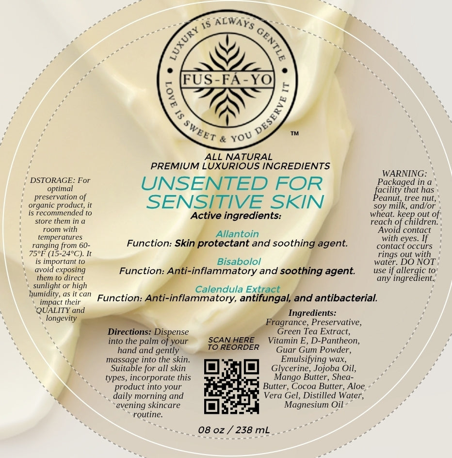 Unscented Body Lotion, Gentle Formulation suitable for Sensitive Skin 8oz