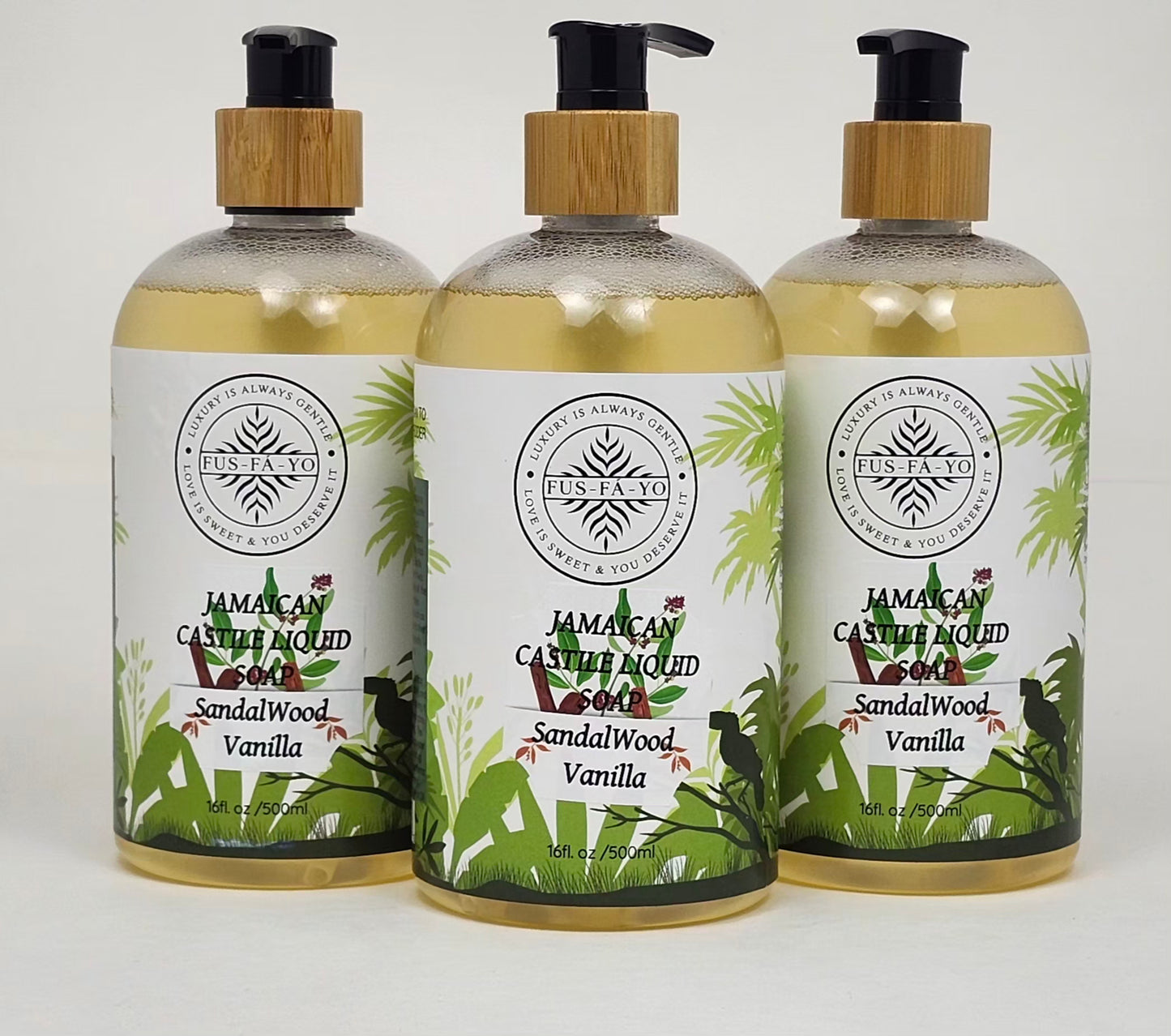 FUS-FÁ-YO Castile soap Sandalwood Vanilla 16.oz (all purpose soap)....