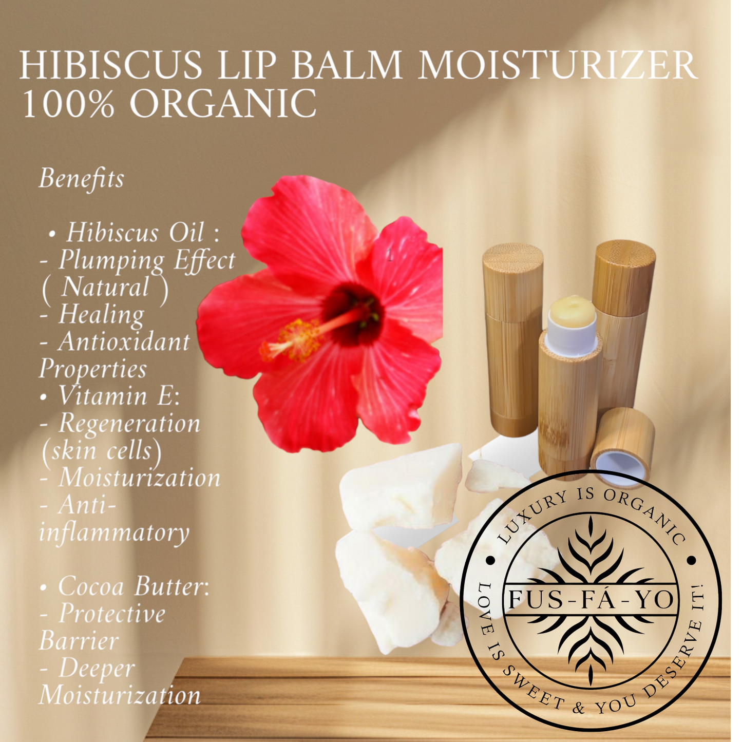 Hibiscus lip balm 3 stick