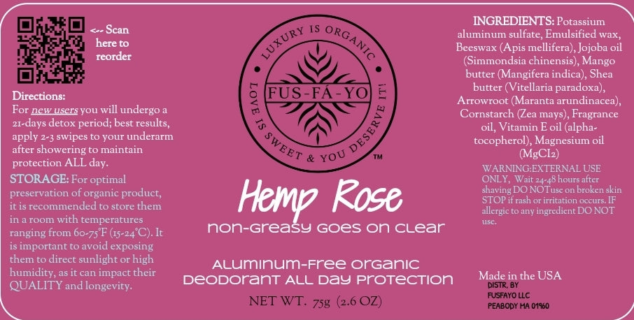 HEMP ROSE - deodorant non-greasy