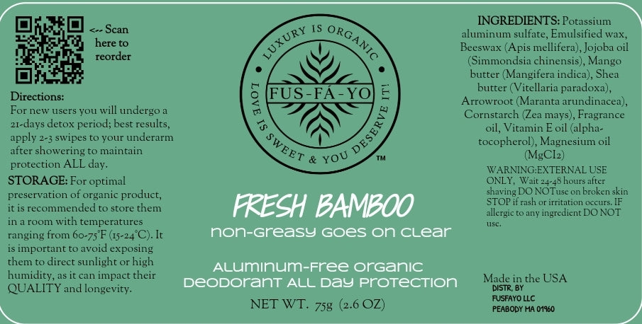 FRESH BAMBOO deodorant non-greasy