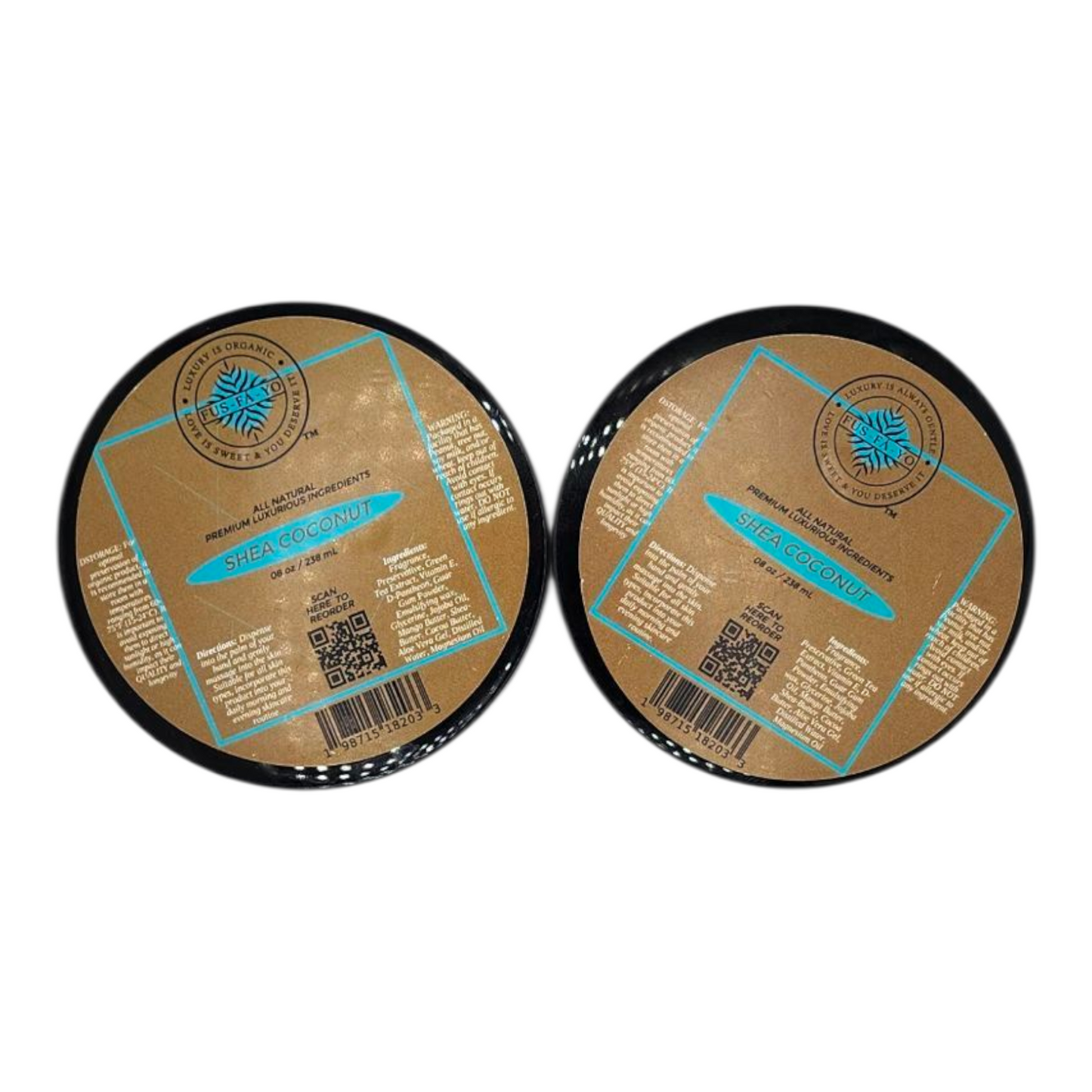 FUS-FÁ-YO Luxurious hydrating Body lotion- Shea & Coconut (All natural infuse with Green tea Extract, D-Panthenol, & Vitamin E) ......