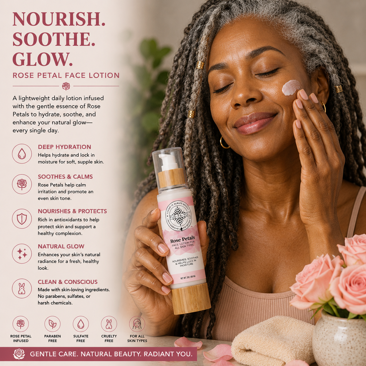 Face Moisturizer - Rose petals