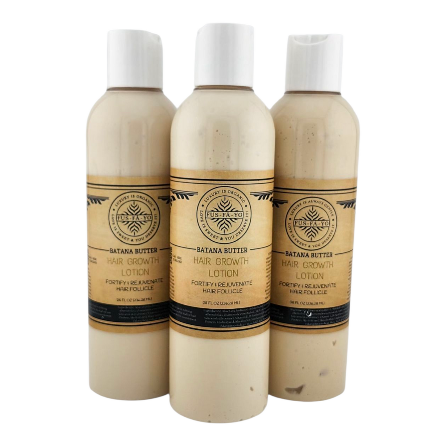 FUS-FÁ-YO Batana Butter - Hair Growth Lotion 8.oz (All Natural infuse with Chamomile Essential Oil Tea tree oil, & Clover Rosemary Extract) .....