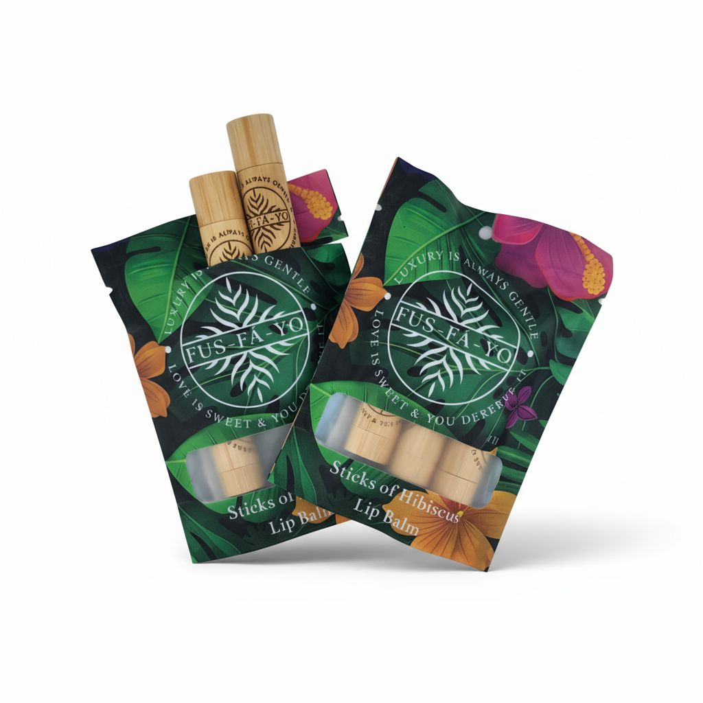 Hibiscus lip balm (3 stick Bamboo casing)