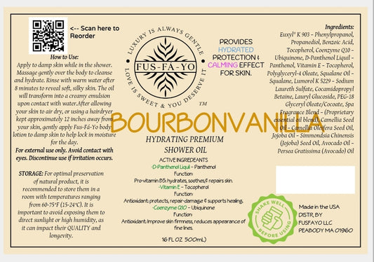 Shower oil - Bourbon-vanilla 16 oz