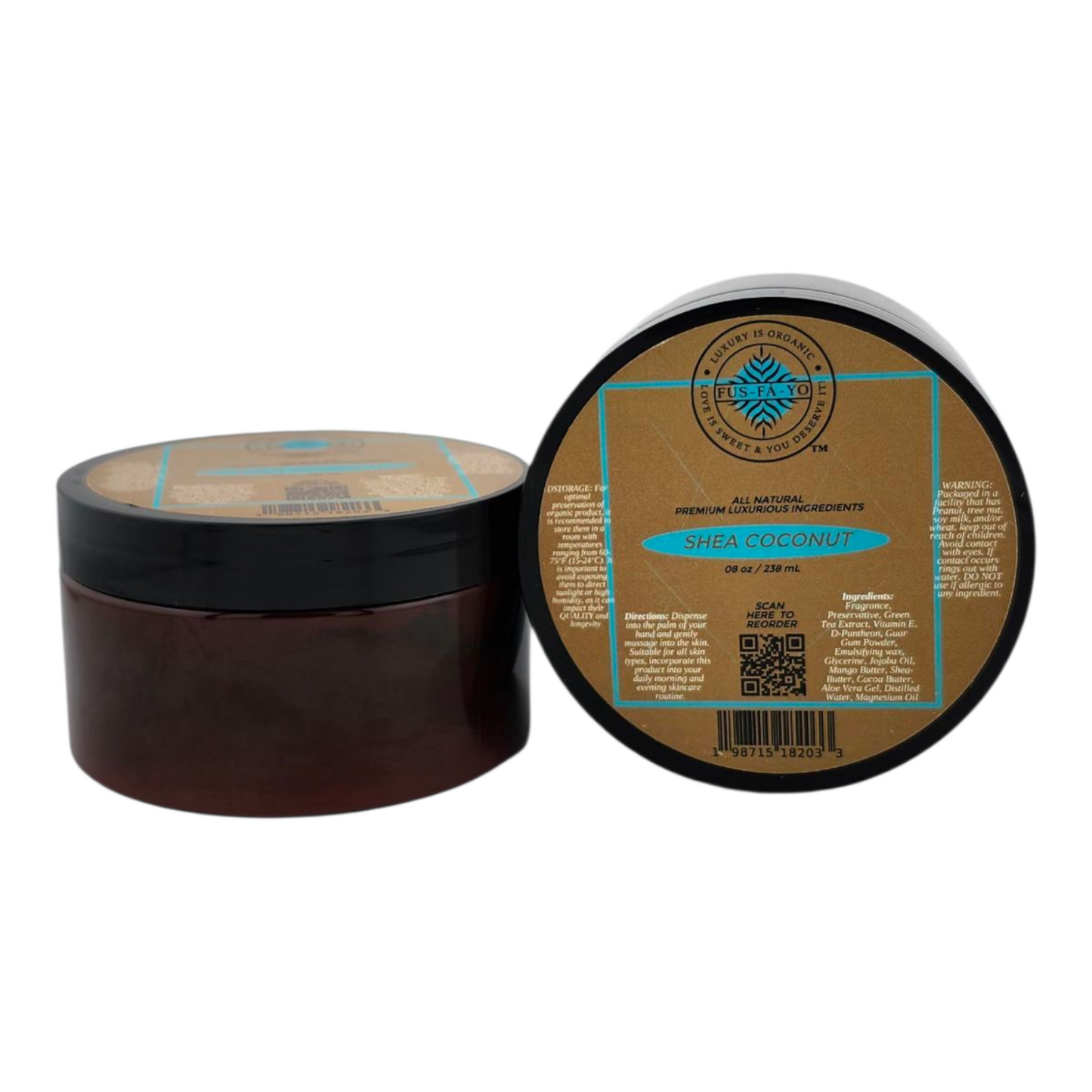 FUS-FÁ-YO Luxurious hydrating Body lotion- Shea & Coconut (All natural infuse with Green tea Extract, D-Panthenol, & Vitamin E) ......