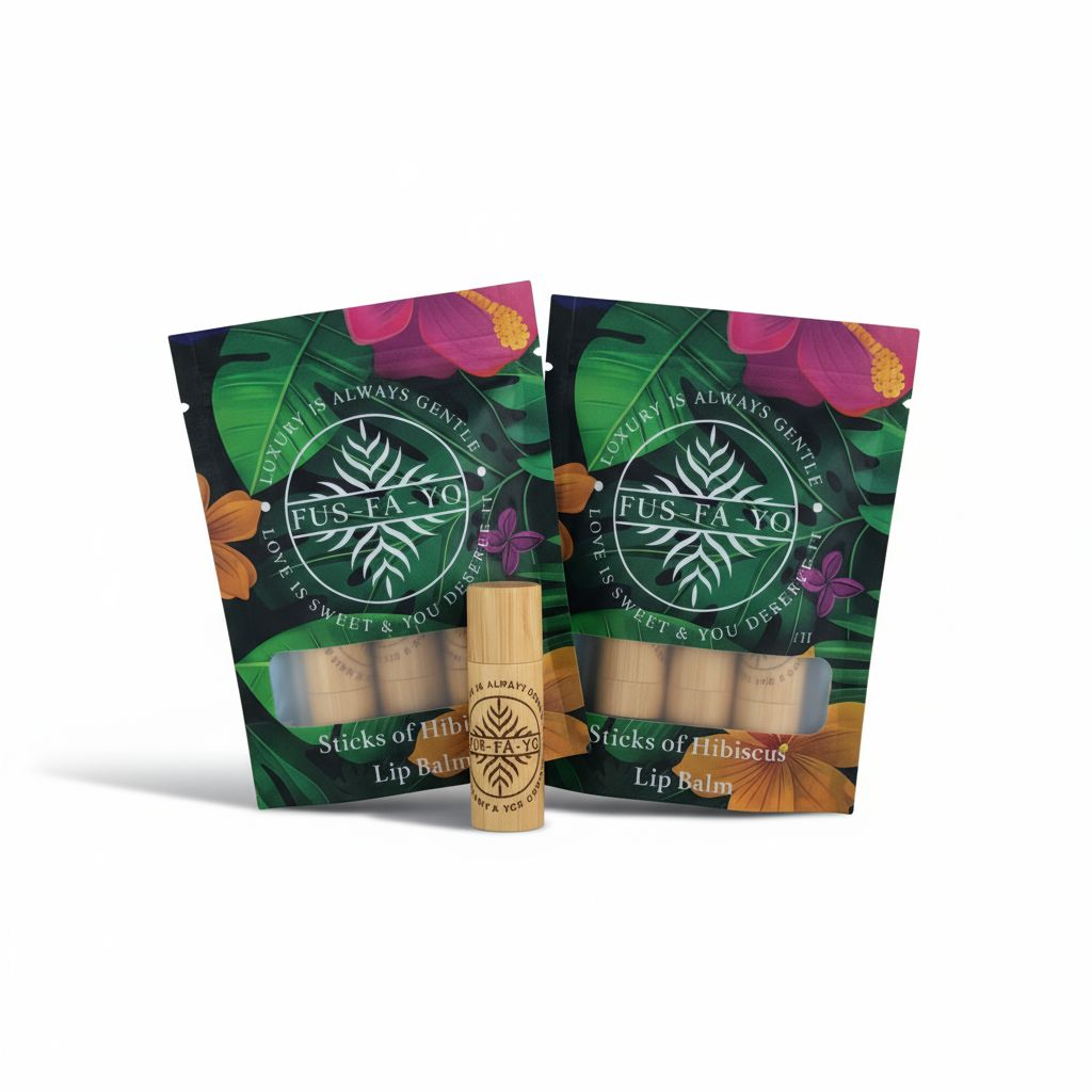 Hibiscus lip balm (3 stick Bamboo casing)