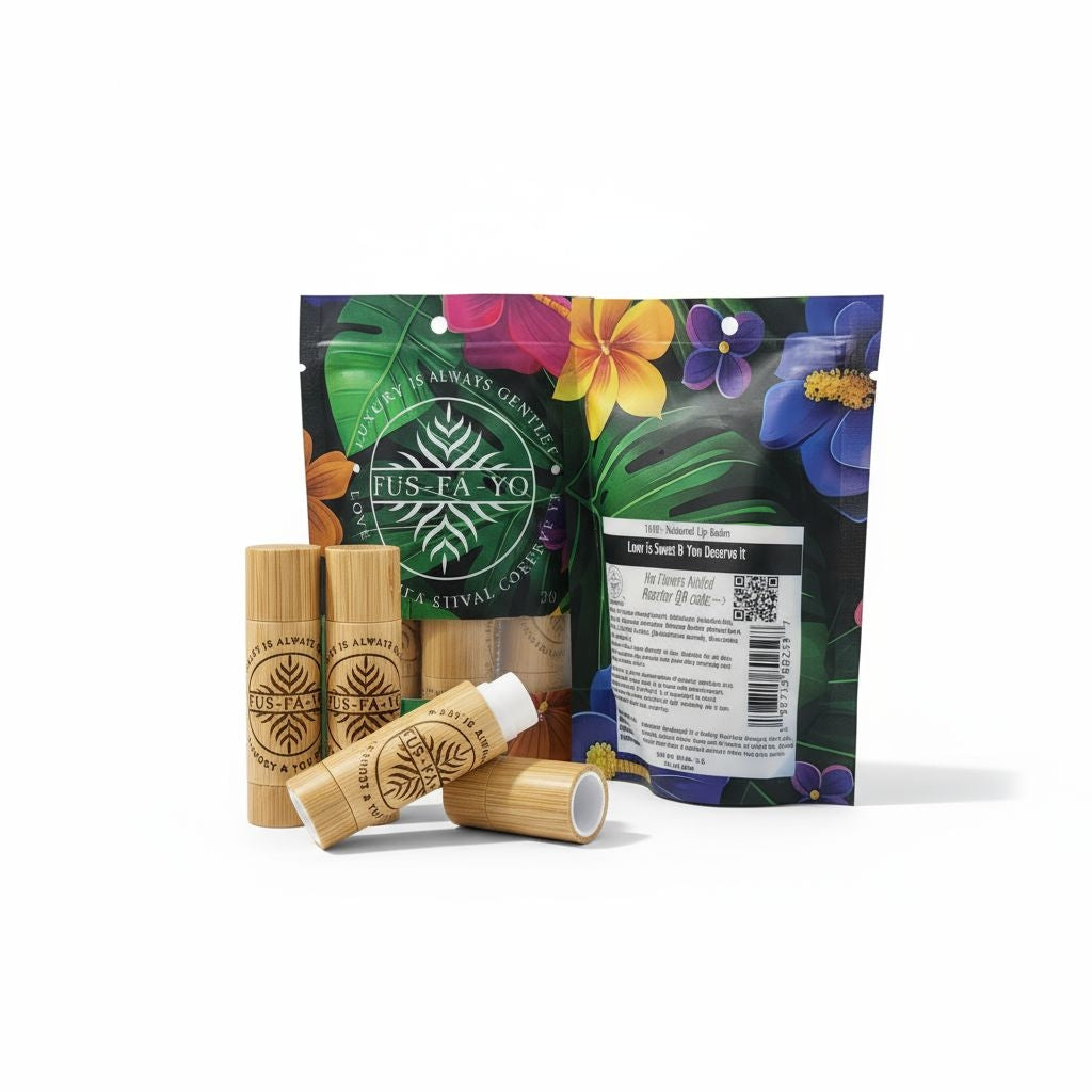 FUS-FÁ-YO Hibiscus lip balm (3 stick Bamboo casing) ....