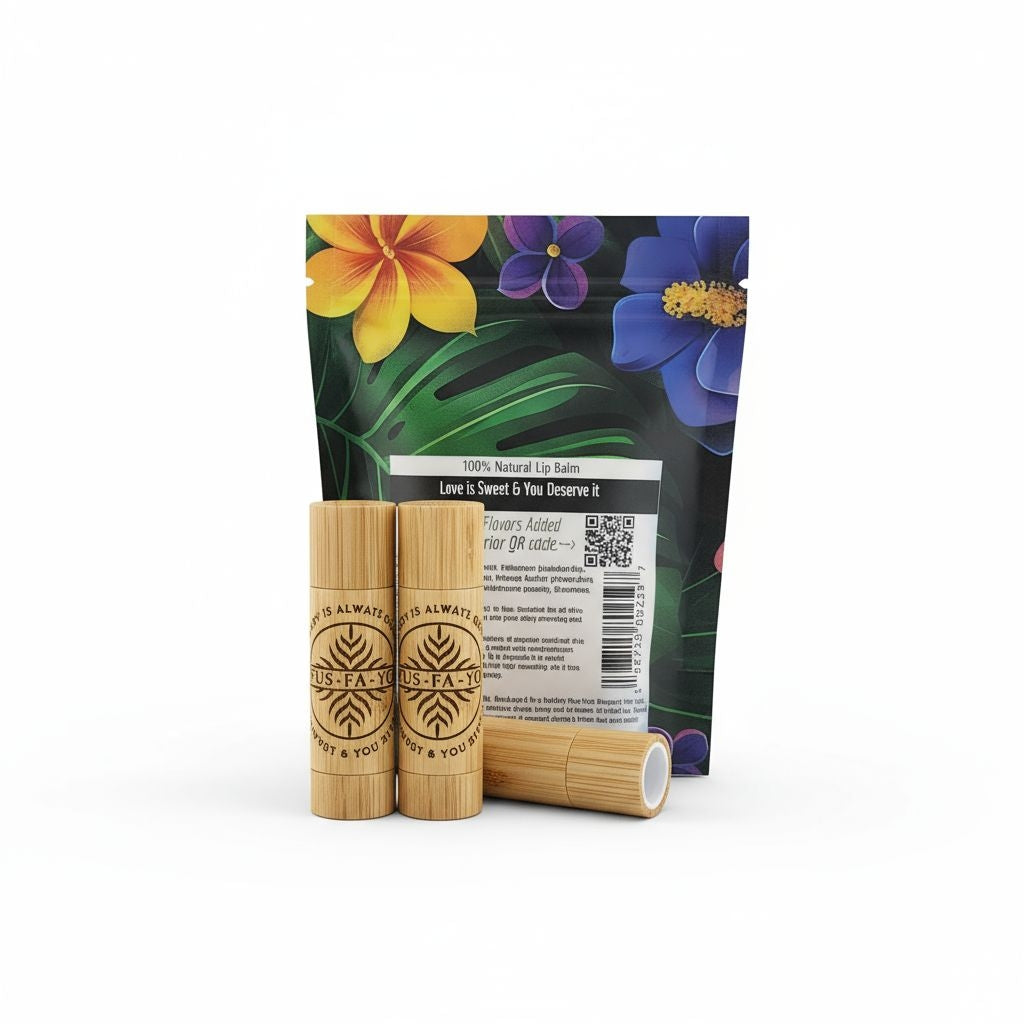 FUS-FÁ-YO Hibiscus lip balm (3 stick Bamboo casing) ....