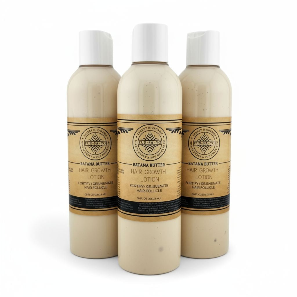 FUS-FÁ-YO Batana Butter - Hair Growth Lotion 8.oz (All Natural infuse with Chamomile Essential Oil Tea tree oil, & Clover Rosemary Extract) .....